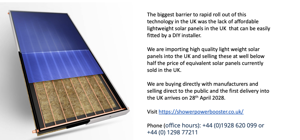 High quality solar panels imported into the UK direct from manufacturers and sold direct to the public at affordable low prices.