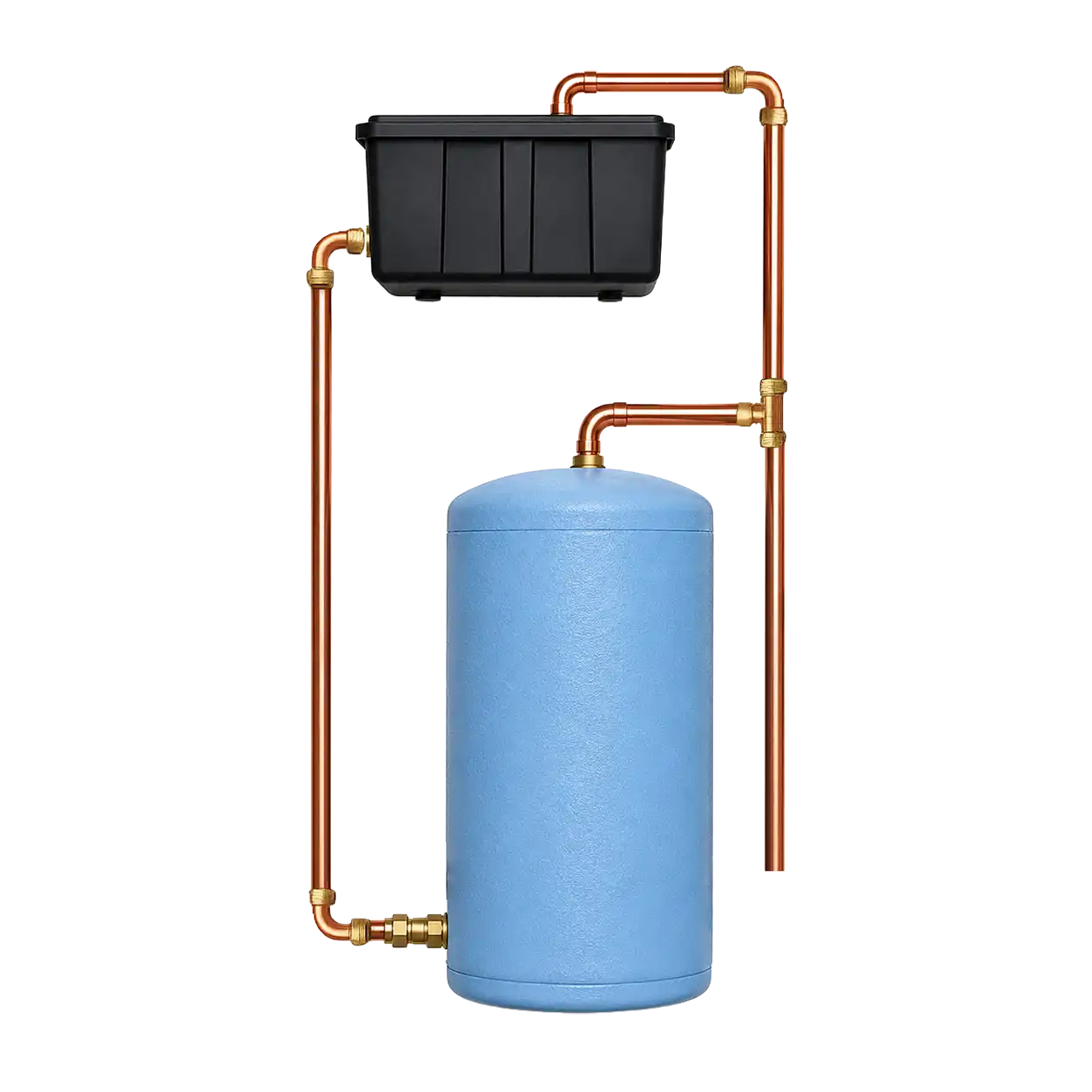 Shower Power Booster installed on a gravity-fed hot water system
